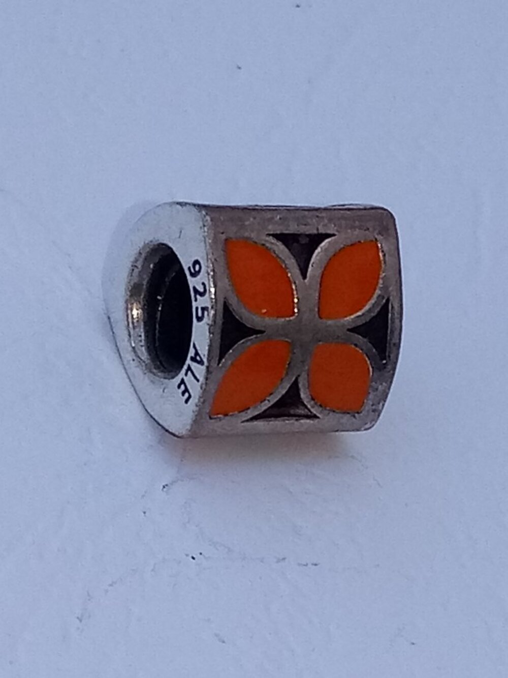 Pandora orange enamel beads retired 925 ALE